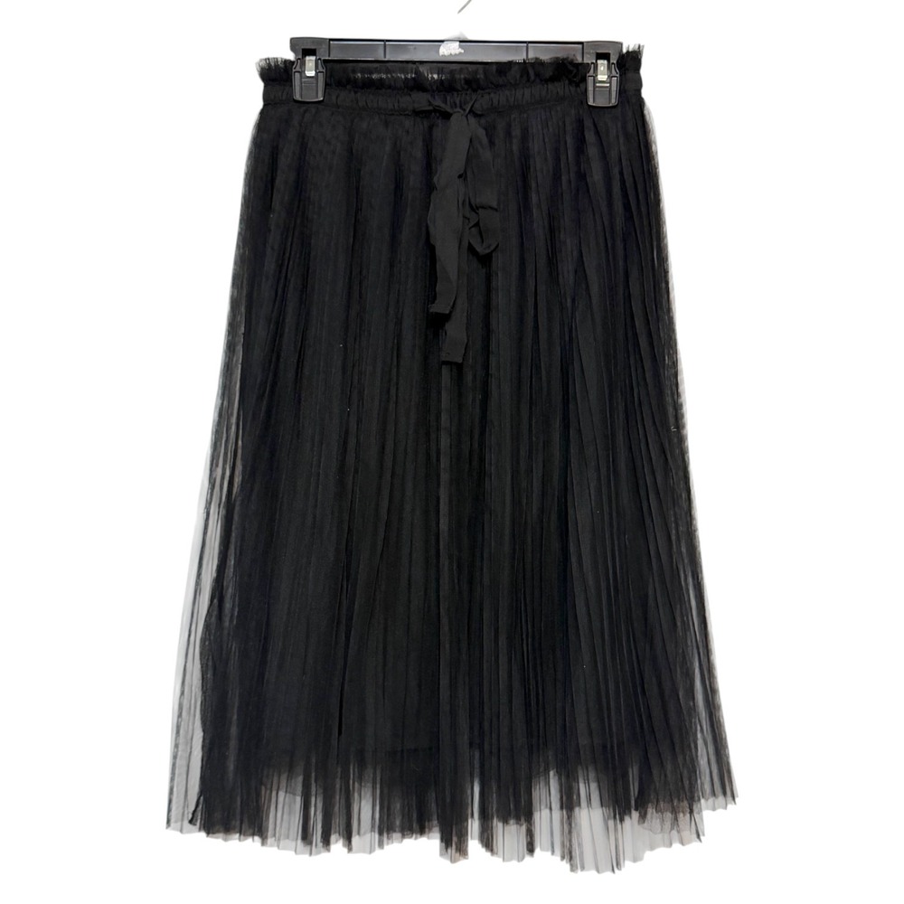 Dark Fairy Black Tulle Midi‎ Skirt Womens Size XL Ethereal Victorian Goth Witchy